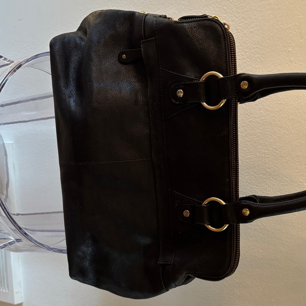 Modalu Pippa 2011 Black Leather Handbag with Gold Accents - Picture 10 of 13